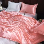 Luxury Ice Silk Bedding Set Satin Silky Duvet Cover Set With Pillowcase High-end Home Textiles Solid Color Bed Cover Sets - Image 5