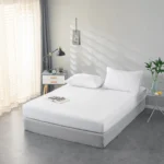 1-Piece Solid Color Fitted Sheet Mattress Protector, Does Not Include Pillowcases or Pillow Inserts, Premium Fleece Thickened Skin-Friendly Comfortable Polyester Fiber Fitted Sheet, Suitable for Bedroom, Guest Room, Dormitory, Reactive Printed Dirt-Resistant Mattress Protector Suitable for All Seasons, Deep Pocket Soft and Comfortable Bedding, Machine Washable - Image 4