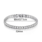 SAIYE Solid 18K 14K Gold Moissanite Tennis Bracelet for Women D VVS1 Round 925 Sterling Silver Luxury Bracelet for Engagement - Image 6
