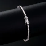 S925 Sterling Silver 3mm 4mm D Color Moissanite Tennis Bracelet Full Diamond GRA Wedding Jewelry Bracelets For Women Man - Image 4