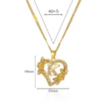 Flower Zircon Initial Heart Pendant Necklaces For Women 2024 Trend Stainless Steel Letter Necklaces Jewelry Best Friend Gifts - Image 6