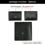 3pcs Satin Duvet Cover Set Bedding Sets Queen Black Series Luxury Rich Silk Silky Soft Solid Sexy Honeymoon Wrinkle Free - Image 2