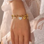 316L Stainless Steel Heart Charm Bracelets For Women 18k Gold Plated Various Pendants With Shining Zircon Women's Hand Bracelet - Image 5