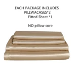 3pcs Fashionable Satin Elastic Fitted Sheet Elastic Bands For Mattress CoverSize Bed Cover Bedding (1 fitted sheet+2 Pillowcase) - Image 3