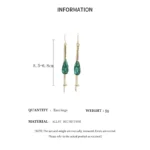 Temperament Green Purple Zircon Earrings Dangle For Women Gold Color Long Tassel Earring Party Wedding Ear Jewelry Girls Gifts - Image 6