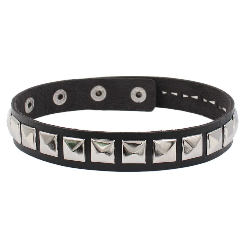 kf-Seced632bff9b4eafbbd1e017596be9c35 Women Punk PU Leather Square Rivets Choker Collar Necklace Hip Hop Female Girls Party Jewelry 2022 Neck Accessories - Image 1