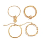 Punk Cuban Link Chain Coin Pendant Bracelet for Women on Hand Vintage OT Buckle Snake Chain Charm Bangles Couple Jewelry Gift - Image 5