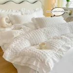 3pcs Korean lace Bedding set seersucker Duvet Cover Set (1*Duvet Cover + 2*Pillowcase, Without Core)for bedroom guest room - Image 4