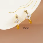 Fashion 6/8/10mm Stainless Steel Zircon Flower Hoop Earring Small Gold Color Circle Hoops Huggie Piercing Earring Trendy Jewelry - Image 4