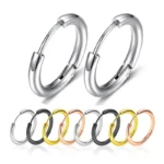 10/20Pcs Minimalist 316L Stainless Steel Small Hoop Earrings For Women Man Classic Round Earrings Fashion Ear Piercing Jewelry - Image 3