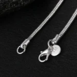 40-75cm 925 Sterling Silver 1MM/2MM/3MM solid Snake Chain Necklace For Men Women Fashion Jewelry for pendant free shipping - Image 6