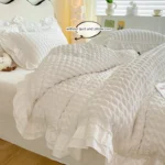 3pcs Korean lace Bedding set seersucker Duvet Cover Set (1*Duvet Cover + 2*Pillowcase, Without Core)for bedroom guest room - Image 3