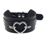 Woman Black Punk Choker Collar Necklace Sexy PU Leather Heart Lock Key Spike Chocker Gothic Cosplay Accessories Party Jewelry - Image 4