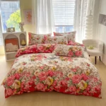 Floral Duvet Cover Set with Zipper Closure - 3 Piece Bedding Set Includes 1 Duvet Cover and 2 Pillowcases - Image 2